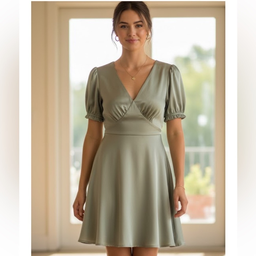 Altar’d State Elegant Sage Green Dress